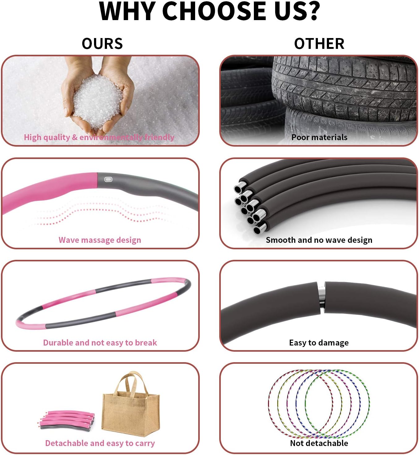 Aro de hula hoop adulto rosa Aro de hula hoop adulto rosa